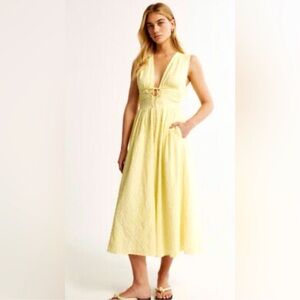 NWT Abercrombie & Fitch Light Yellow Midi Dress